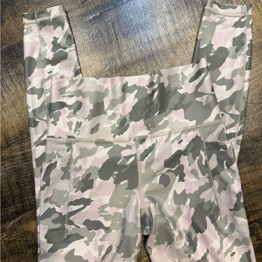 Athleta Pink and Gray Camo Leggings